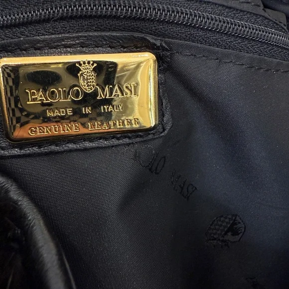 PAOLO MASI MINK FUR PURSE WITH CHAIN STRAPS BLACK GOLD - Picture 9 of 10